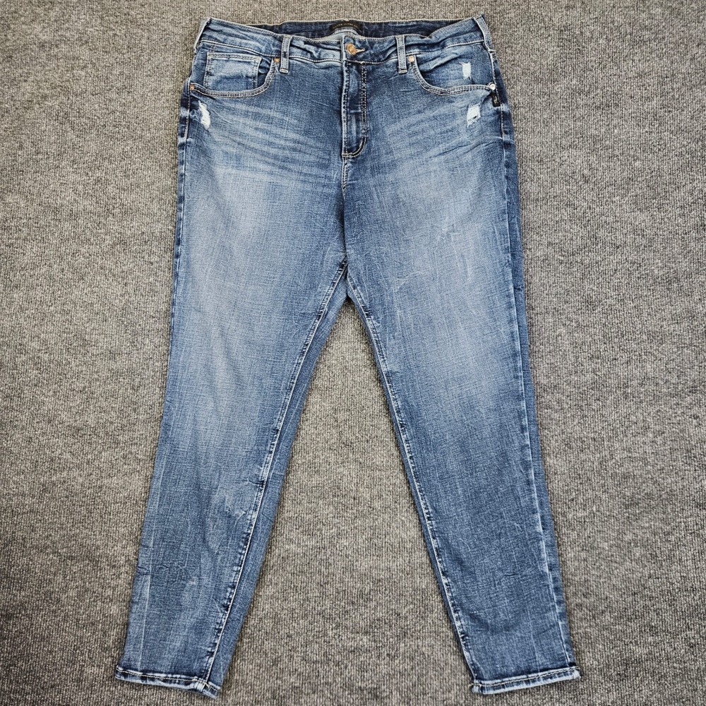 Silver Avery Skinny Jeans Women's 20 Dark Wash High Rise Stretch Denim Casual